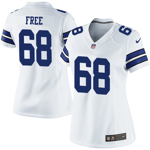 Women's Elite Doug Free Nike Jersey White Road - #68 NFL Dallas Cowboys